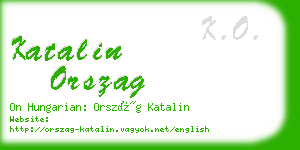 katalin orszag business card